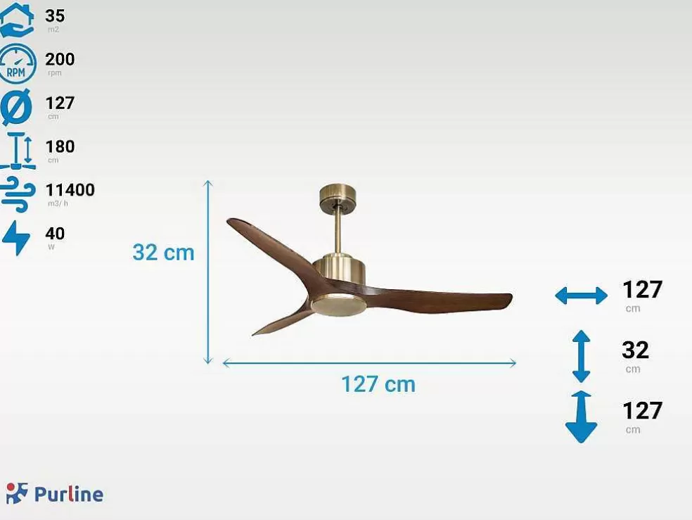 Purline Ventilador De Tecto Reversivel Termostato Regulavel Termostato Wifi Motor Dc Tectos Inclinados Controlo Remoto Adaptador De Luz De Tres Tons 2/3 Laminas Memória Hipersilenciosa* Ventilador