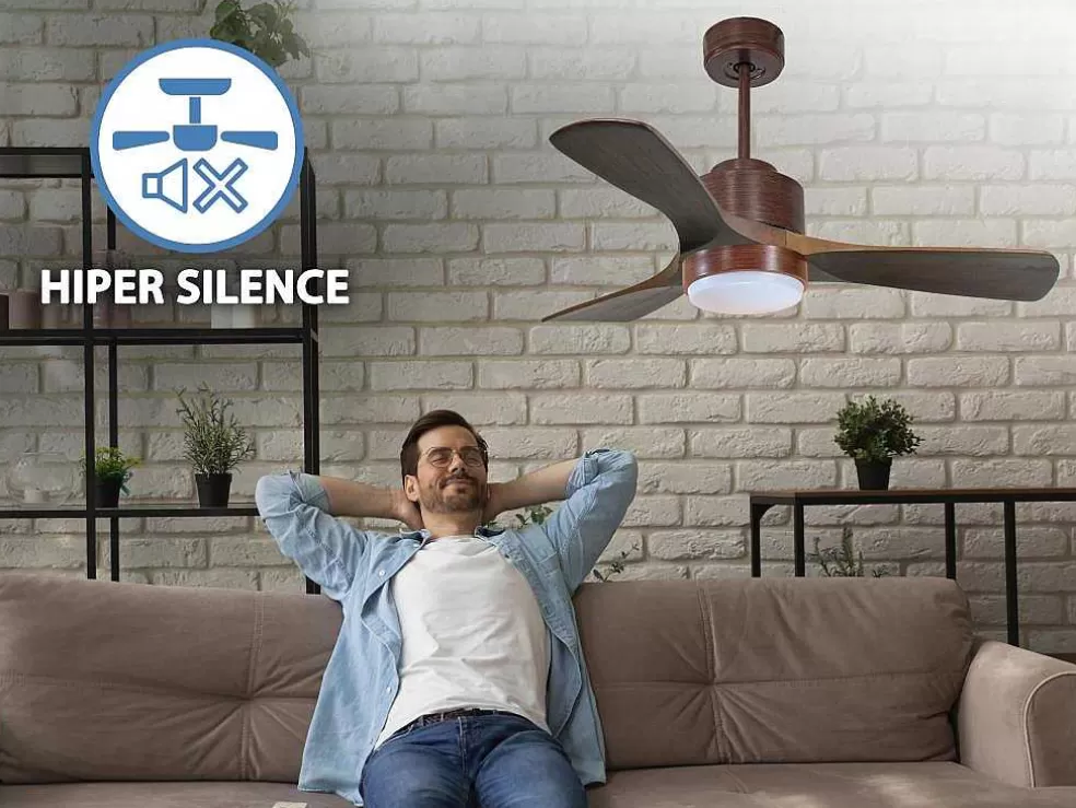 Purline Ventilador De Tecto Reversivel Termostato Regulavel Termostato Wifi Motor Dc Tectos Inclinados Controlo Remoto Luz De Tres Tons Memória Hipersilenciosa* Ventilador