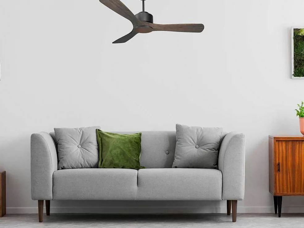 Purline Ventilador De Tecto Reversivel Termostato Regulavel Termostato Wifi Motor Dc Tectos Inclinados Controlo Remoto Luz De Tres Tons Memória Hipersilenciosa* Ventilador