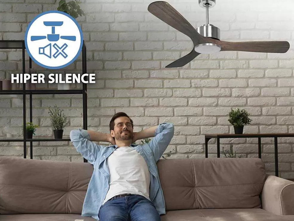 Purline Ventilador De Tecto Reversivel Termostato Regulavel Termostato Wifi Motor Dc Tectos Inclinados Controlo Remoto Luz De Tres Tons Memória Hipersilenciosa* Ventilador