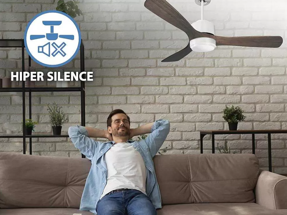 Purline Ventilador De Tecto Reversivel Termostato Regulavel Termostato Wifi Motor Dc Tectos Inclinados Controlo Remoto Luz De Tres Tons Memória Hipersilenciosa* Ventilador