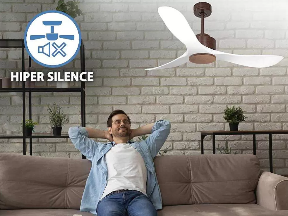 Purline Ventilador De Tecto Reversivel Termostato Regulavel Termostato Wifi Motor Dc Tectos Inclinados Controlo Remoto Luz De Tres Tons Memória Hipersilenciosa* Ventilador