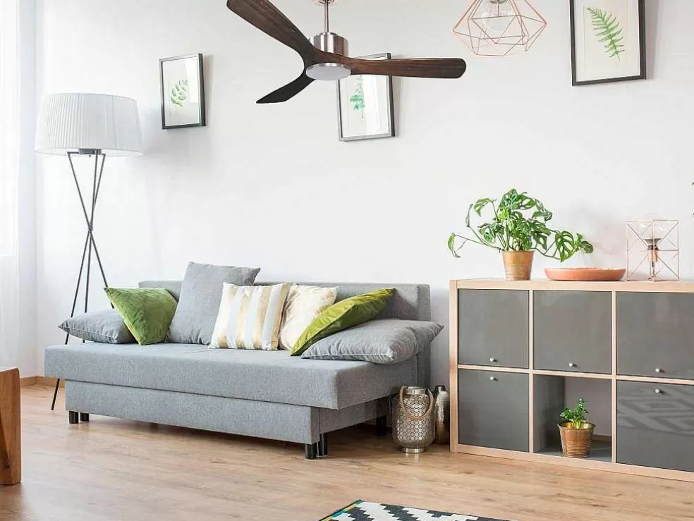 Purline Ventilador De Tecto Reversivel Termostato Regulavel Termostato Wifi Motor Dc Tectos Inclinados Controlo Remoto Luz De Tres Tons Memória Hipersilenciosa* Ventilador