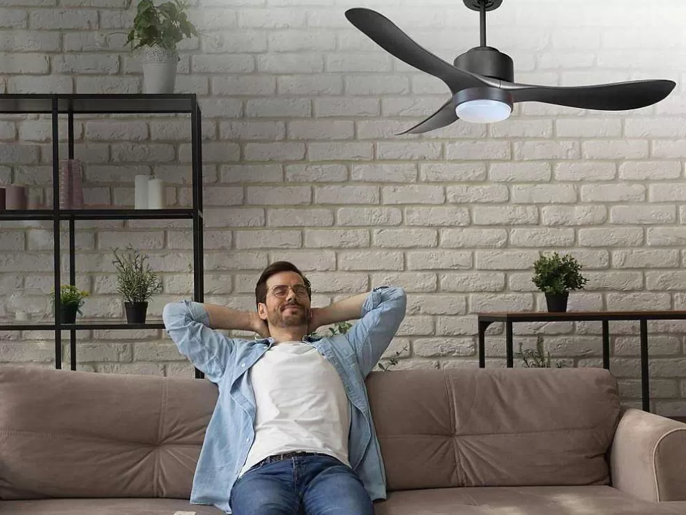 Purline Ventilador De Tecto Reversivel Termostato Regulavel Termostato Wifi Motor Dc Tectos Inclinados Controlo Remoto Luz De Tres Tons Memória Hipersilenciosa* Ventilador