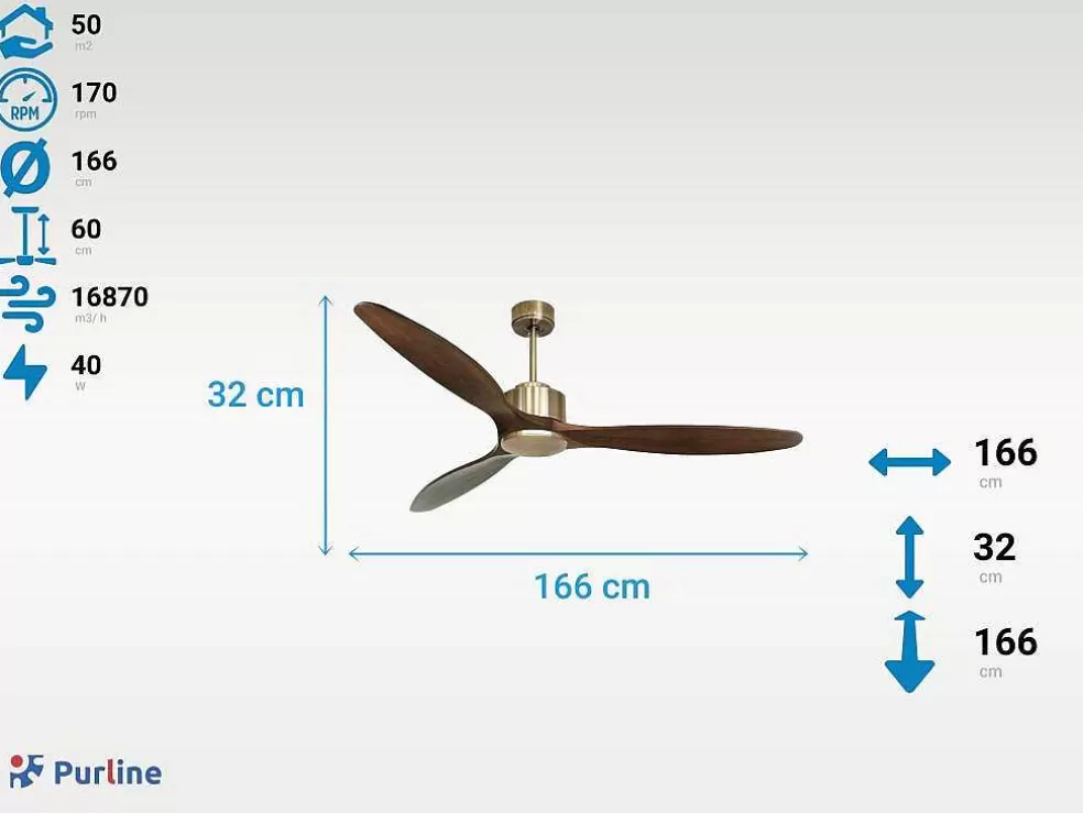 Purline Ventilador De Tecto Reversivel Termostato Regulavel Termostato Wifi Motor Dc Tectos Inclinados Controlo Remoto Luz De Tres Tons Memória Hipersilenciosa* Ventilador