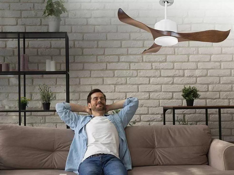 Purline Ventilador De Tecto Reversivel Termostato Reversivel Regulavel Wifi Motor Dc Laminas De Tecto Inclinadas Memória Hypersilence* Ventilador