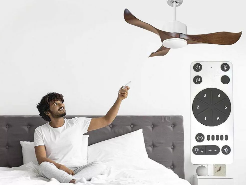 Purline Ventilador De Tecto Reversivel Termostato Reversivel Regulavel Wifi Motor Dc Laminas De Tecto Inclinadas Memória Hypersilence* Ventilador