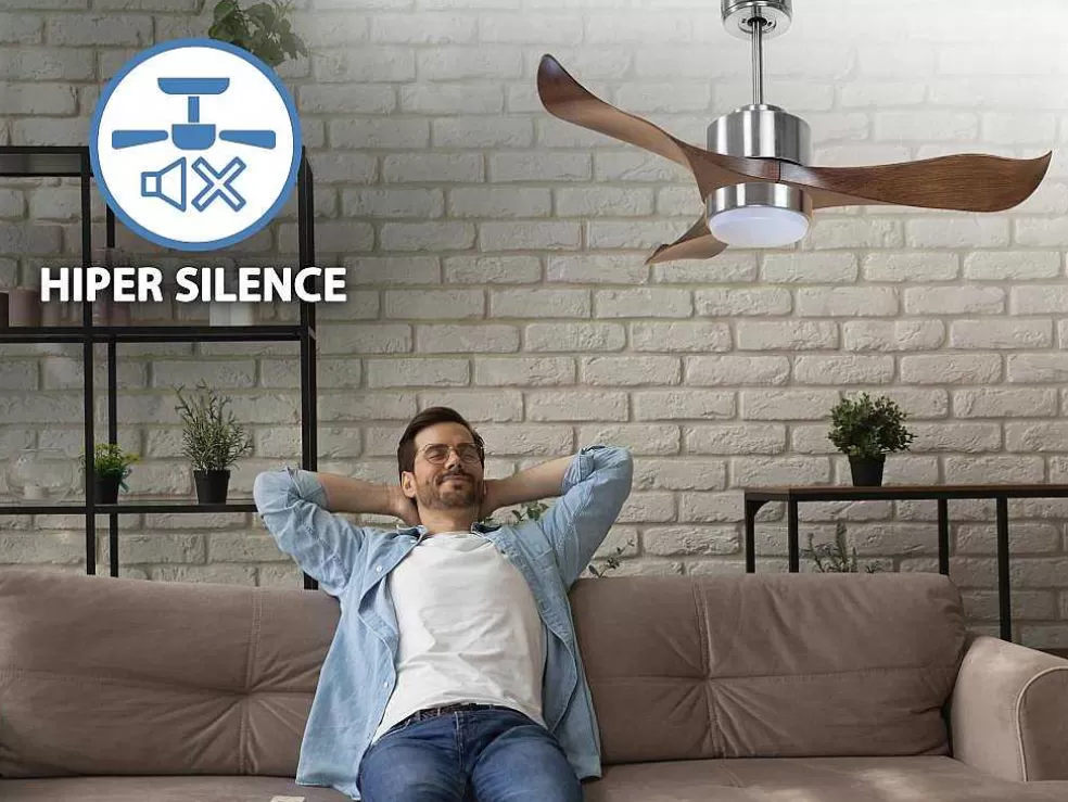 Purline Ventilador De Tecto Reversivel Termostato Reversivel Regulavel Wifi Motor Dc Laminas De Tecto Inclinadas Memória Hypersilence* Ventilador
