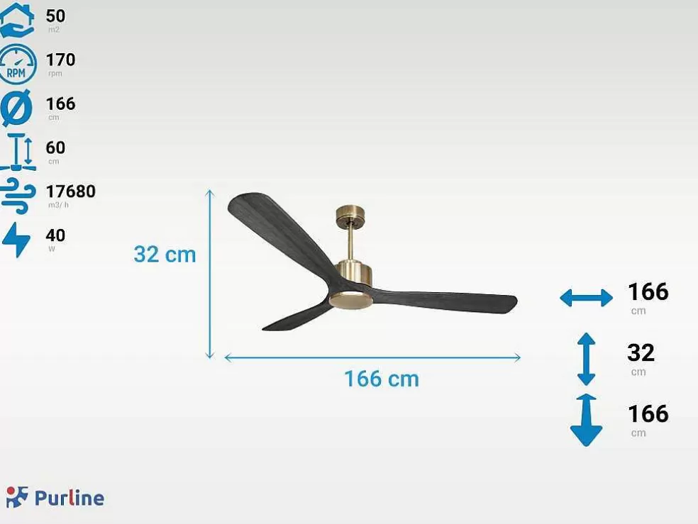 Purline Ventilador De Tecto Reversivel Termostato Reversivel Regulavel Wifi Motor Dc Tectos Inclinados Memória Hypersilence* Ventilador