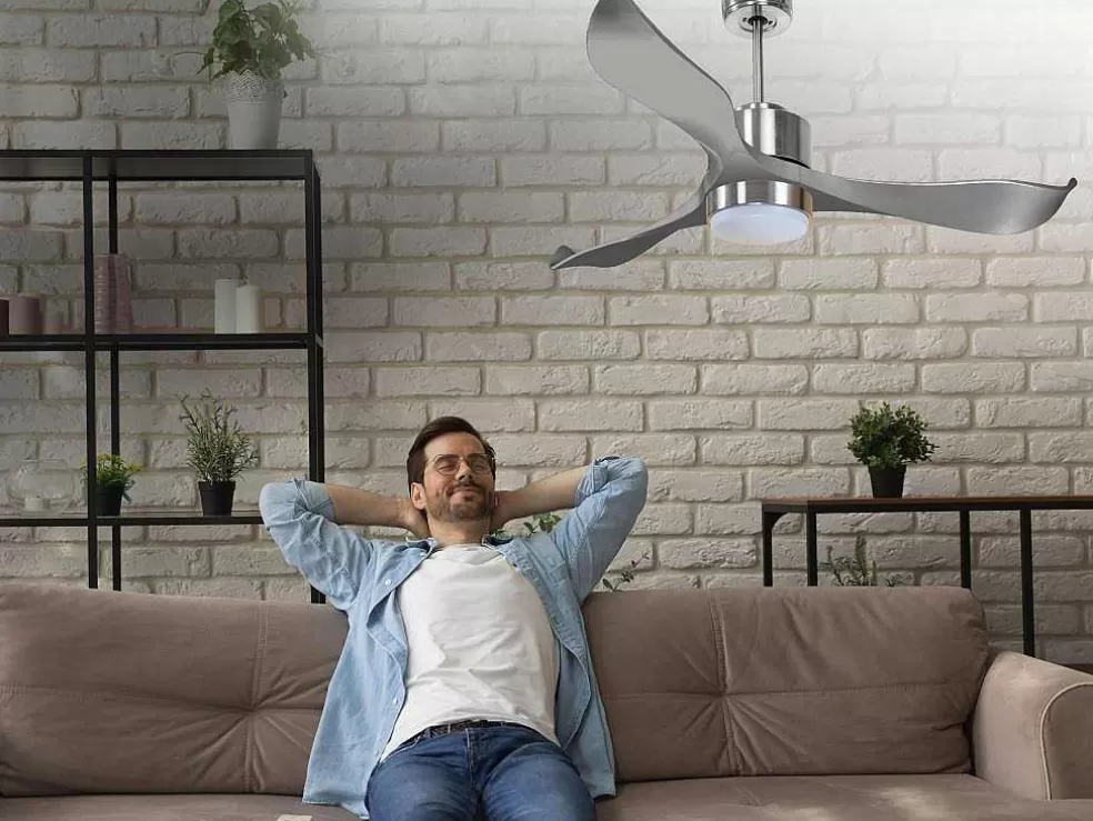 Purline Ventilador De Tecto Reversivel Termostato Reversivel Termostato Regulavel Wifi Motor Dc Tectos Inclinados Controlo Remoto Memória Luminosa De Tres Tons* Ventilador