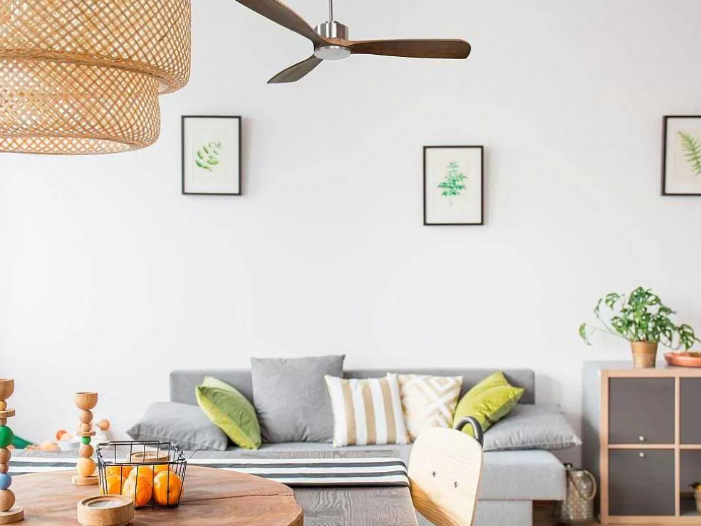 Purline Ventilador De Tecto Wifi Com Motor Dc Controlo Remoto Hypersilence Fullwood Memory* Ventilador