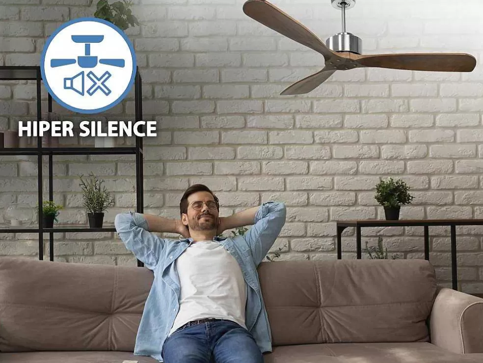 Purline Ventilador De Tecto Wifi Com Motor Dc Controlo Remoto Hypersilence Fullwood Memory* Ventilador