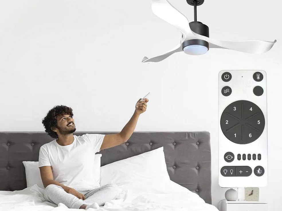 Purline Ventilador De Tecto Wifi Motor Dc Controlo Remoto Adaptador De Luz De Tres Tons 2/3 Laminas Hypersilence Memória* Ventilador