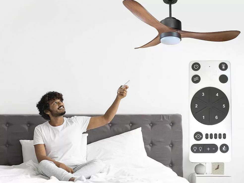Purline Ventilador De Tecto Wifi Motor Dc Controlo Remoto Luz De Tres Tons Hipersilencio Memória* Ventilador