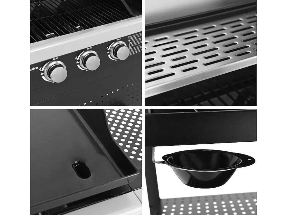 Happy Garden Vesuvio Duo Barbecue A Gas - 3 Queimadores + Plancha 3 Queimadores* Barbecue, Braseiro De Jardim, Plancha