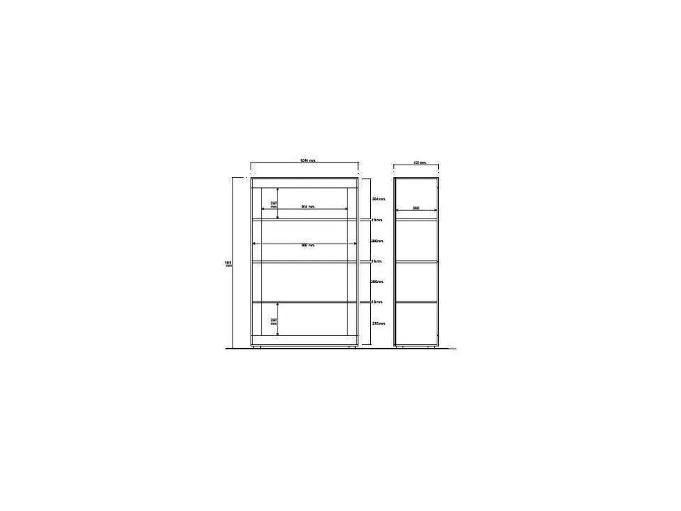 Vente-unique Vitrina Com Leds E 4 Portas Disponivel Em Branco Lacado E Cimento - Comete* Biblioteca, Vitrina, Estante