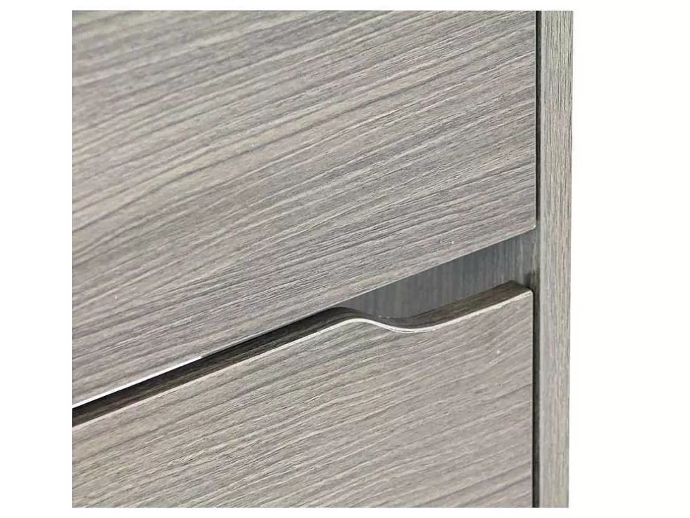 Vente-unique Wehome - Sapateira 4 Portas Com Puxadores Retrateis 63X150 Cm Carvalho Cinza* Sapateira