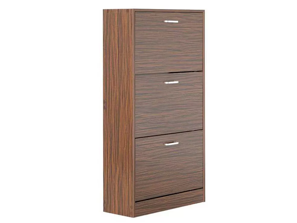 Vente-unique Wehome - Sapateira Com 3 Portas 63X115 Cm Em Madeira Zebrano* Sapateira