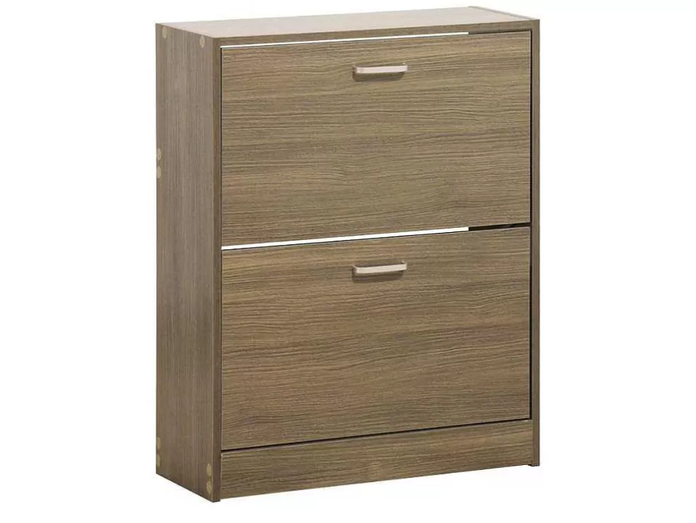 Vente-unique Wehome - Sapateira De 2 Portas 63X80 Cm Em Madeira De Carvalho Cinza* Sapateira