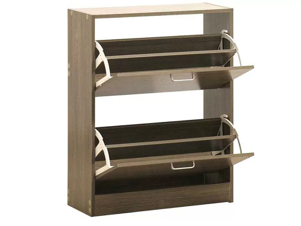 Vente-unique Wehome - Sapateira De 2 Portas 63X80 Cm Em Madeira De Carvalho Cinza* Sapateira