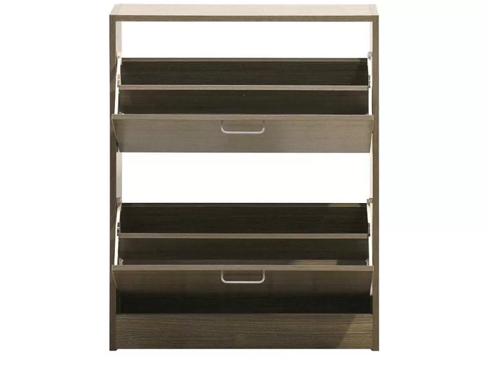 Vente-unique Wehome - Sapateira De 2 Portas 63X80 Cm Em Madeira De Carvalho Cinza* Sapateira