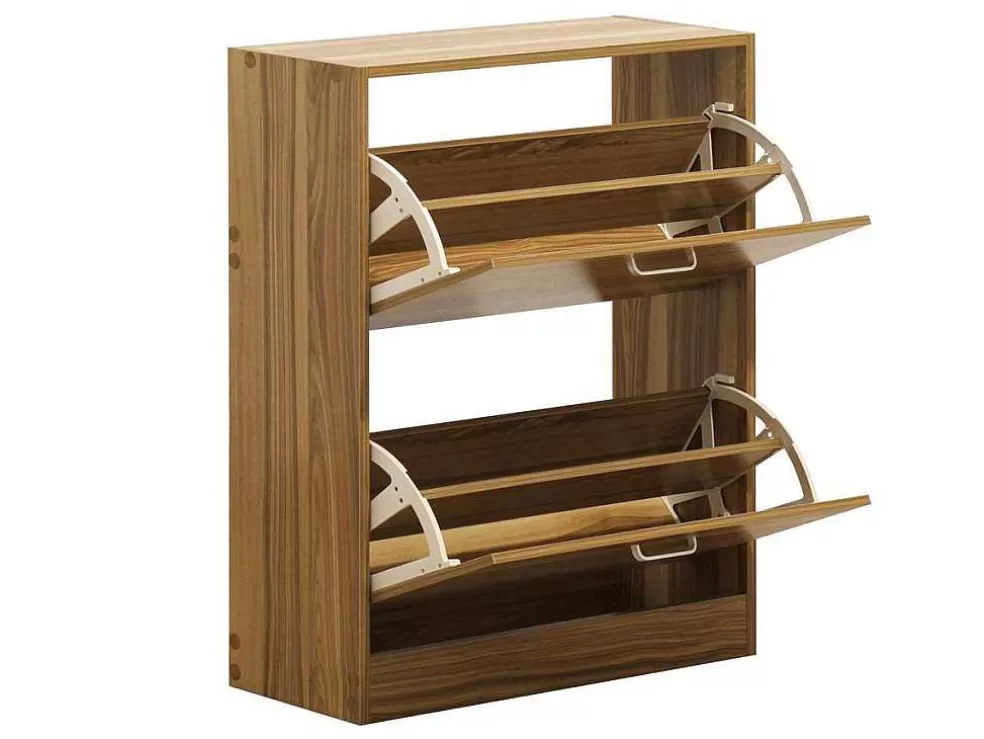 Vente-unique Wehome - Sapateira De Entrada 2 Portas 63X80 Cm Em Madeira Natural* Móvel De Cozinha