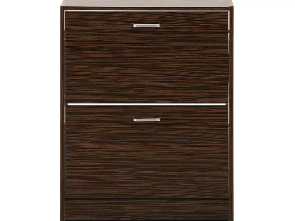 Vente-unique Wehome - Sapateira Design Com 2 Portas 63X80 Cm Em Madeira Zebrano* Sapateira