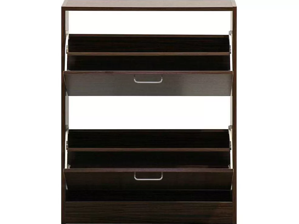 Vente-unique Wehome - Sapateira Design Com 2 Portas 63X80 Cm Em Madeira Zebrano* Sapateira