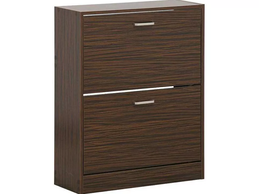 Vente-unique Wehome - Sapateira Design Com 2 Portas 63X80 Cm Em Madeira Zebrano* Sapateira