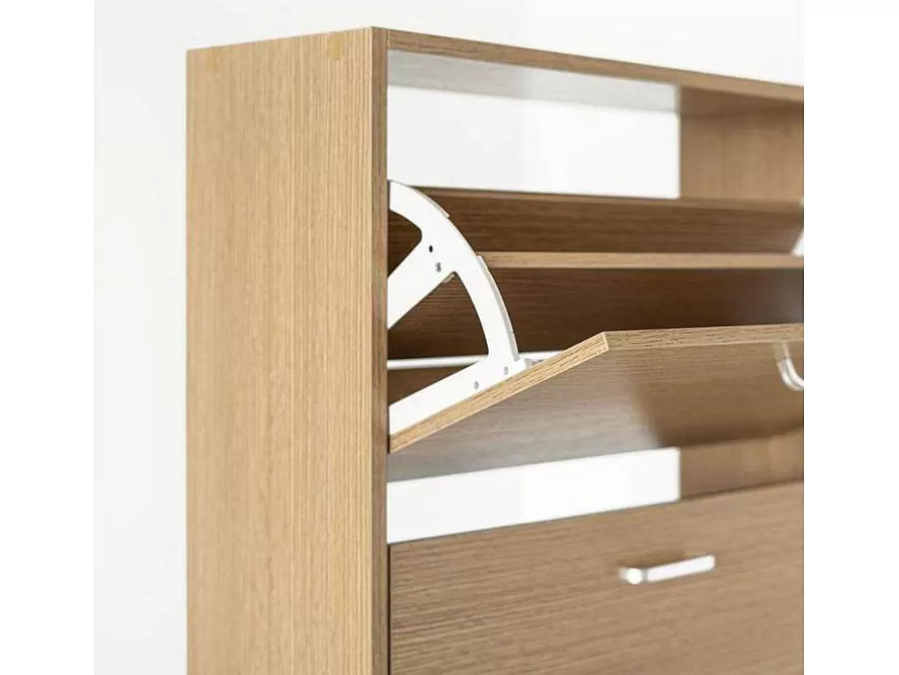 Vente-unique Wehome - Sapateira Slim De 3 Portas 63X115 Cm Em Madeira De Carvalho* Sapateira