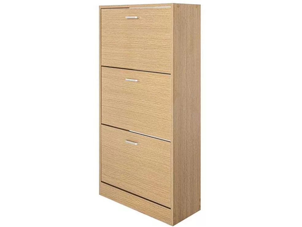 Vente-unique Wehome - Sapateira Slim De 3 Portas 63X115 Cm Em Madeira De Carvalho* Sapateira