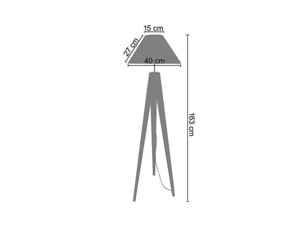 TOSEL Abajur Cylindrique 40 Tecido Cilindro Preto D40 X H22 Cm* Candeeiro De Pe