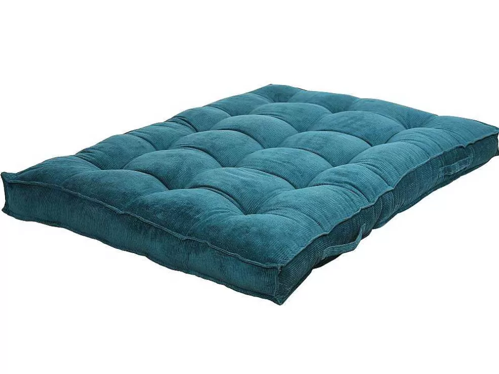 OZAIA Almofada Para Paletes 120 X 80 X 10 Cm Veludo Canelado Azul - Baila* Têxtil De Casa