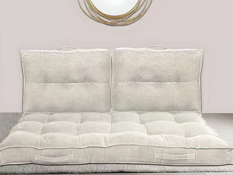 OZAIA Almofada Para Paletes Em Veludo Canelado C120 X L80 Cm Bege - Baila* Têxtil De Casa