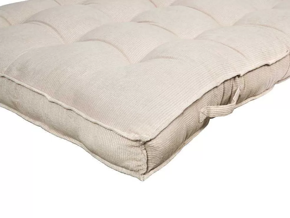 OZAIA Almofada Para Paletes Em Veludo Canelado C120 X L80 Cm Bege - Baila* Têxtil De Casa