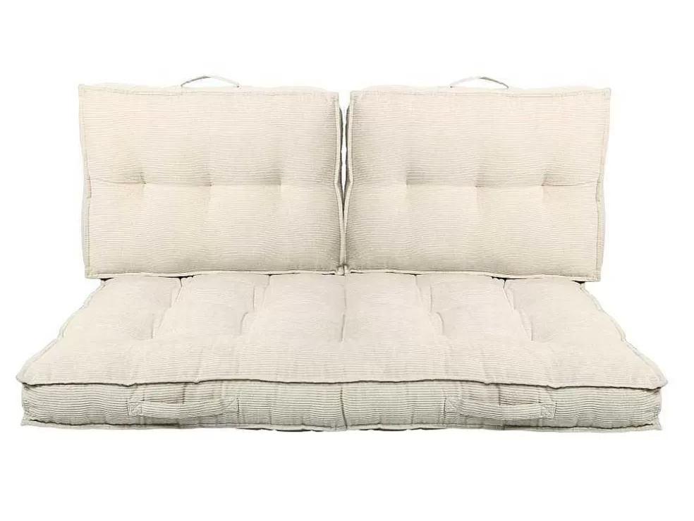 OZAIA Almofada Para Paletes Em Veludo Canelado C120 X L80 Cm Bege - Baila* Têxtil De Casa