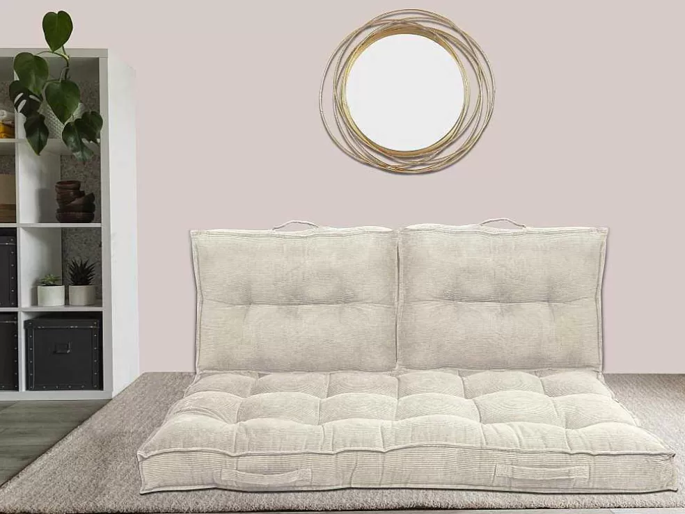 OZAIA Almofada Para Paletes Em Veludo Canelado C120 X L80 Cm Bege - Baila* Têxtil De Casa