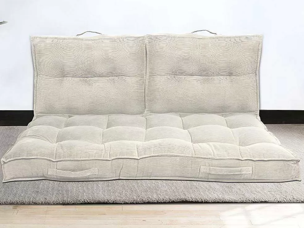 OZAIA Almofada Para Paletes Em Veludo Canelado C120 X L80 Cm Bege - Baila* Têxtil De Casa