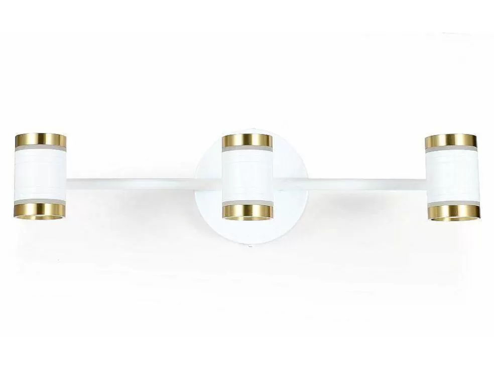 OZAIA Aplique De Casa De Banho Com Leds Aluminio, 3 Focos, L45 Cm Branco E Dourado - Ashford* Candeeiro De Parede