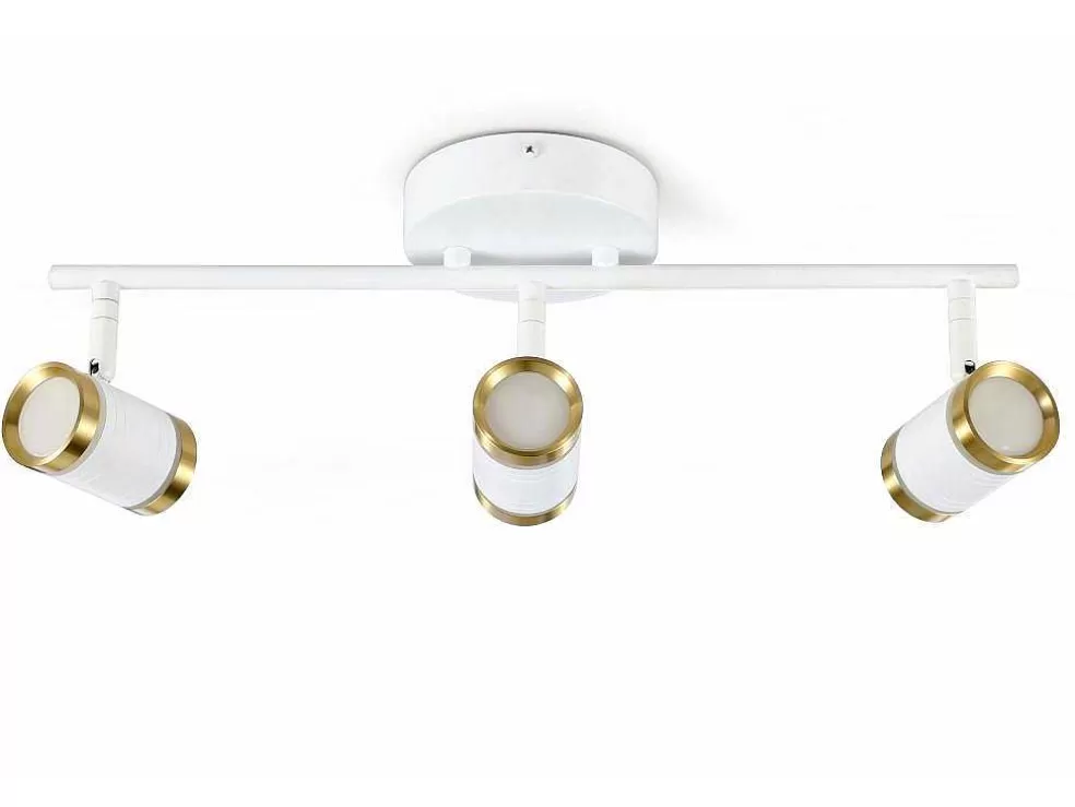 OZAIA Aplique De Casa De Banho Com Leds Aluminio, 3 Focos, L45 Cm Branco E Dourado - Ashford* Candeeiro De Parede