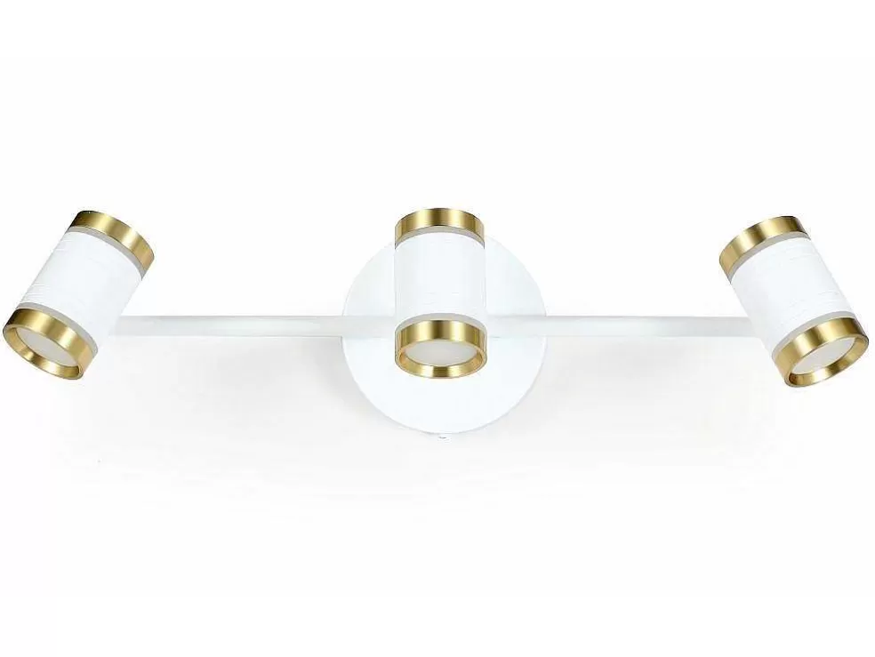 OZAIA Aplique De Casa De Banho Com Leds Aluminio, 3 Focos, L45 Cm Branco E Dourado - Ashford* Candeeiro De Parede