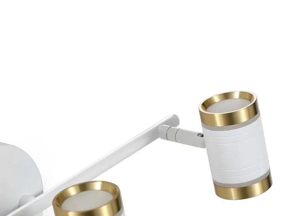 OZAIA Aplique De Casa De Banho Com Leds Aluminio, 3 Focos, L45 Cm Branco E Dourado - Ashford* Candeeiro De Parede