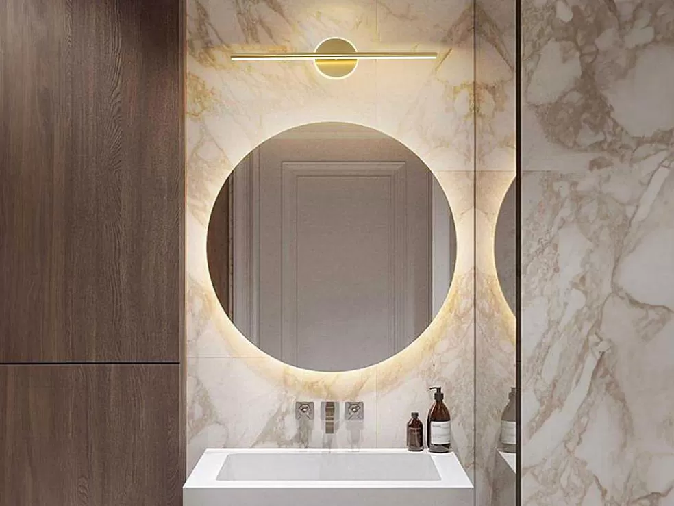 OZAIA Aplique De Casa De Banho Com Leds Aluminio L60 Cm Dourado - Taunton* Candeeiro De Parede