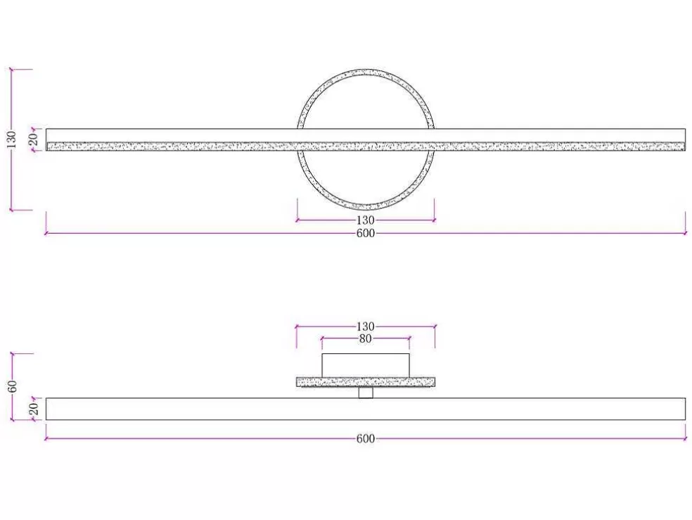 OZAIA Aplique De Casa De Banho Com Leds Aluminio L60 Cm Dourado - Taunton* Candeeiro De Parede