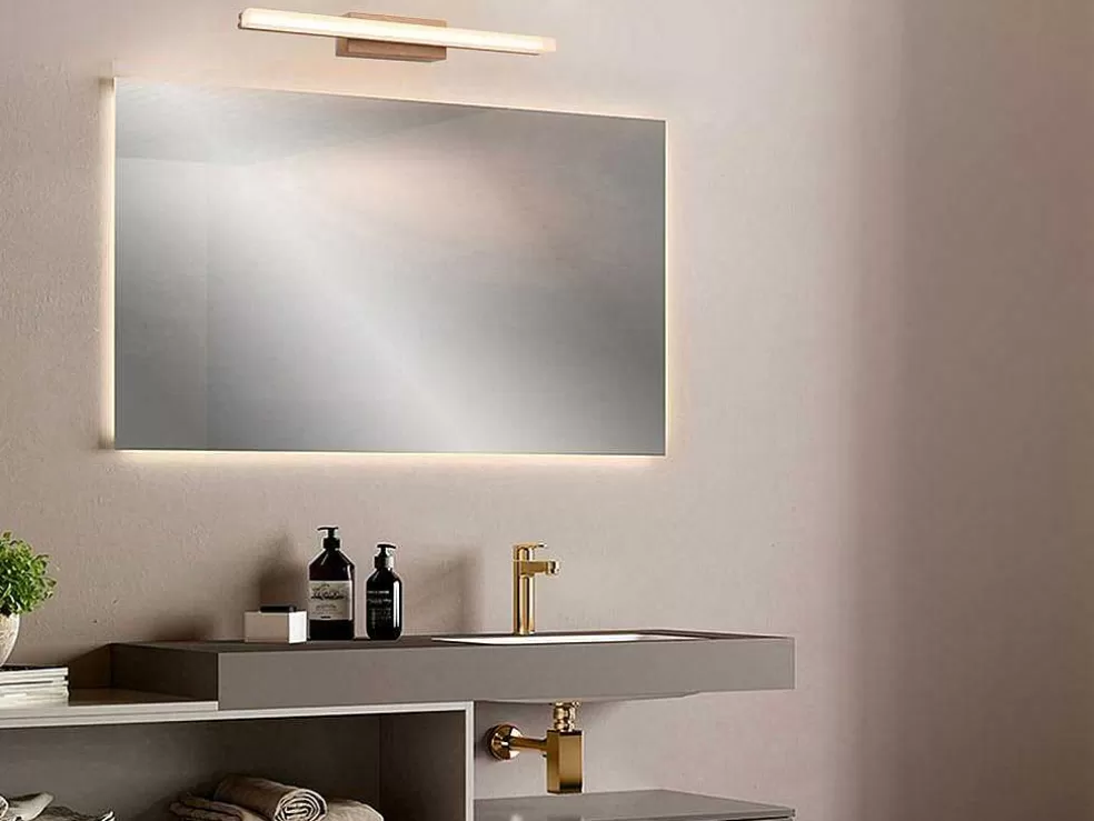 OZAIA Aplique De Casa De Banho Com Leds Metal L40 Cm Cor Madeira - Salford* Candeeiro De Parede