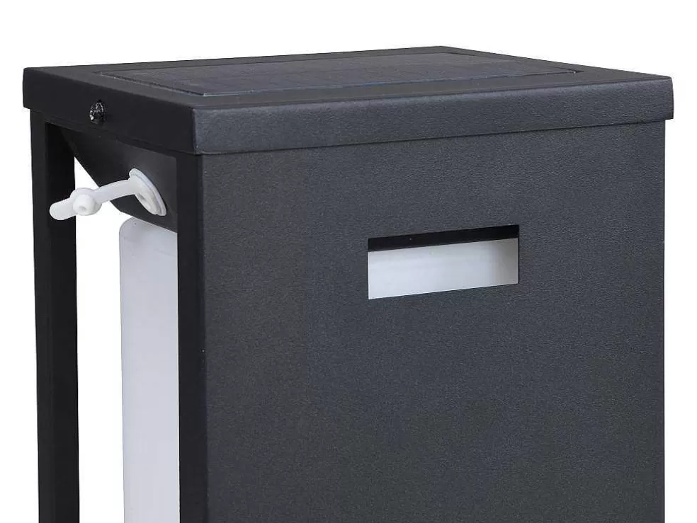 SOLARGEO Aplique De Exterior Com Painel Solar E Leds C15 X A30 Cm Metal Preto - Fozzano* Iluminação De Exterior