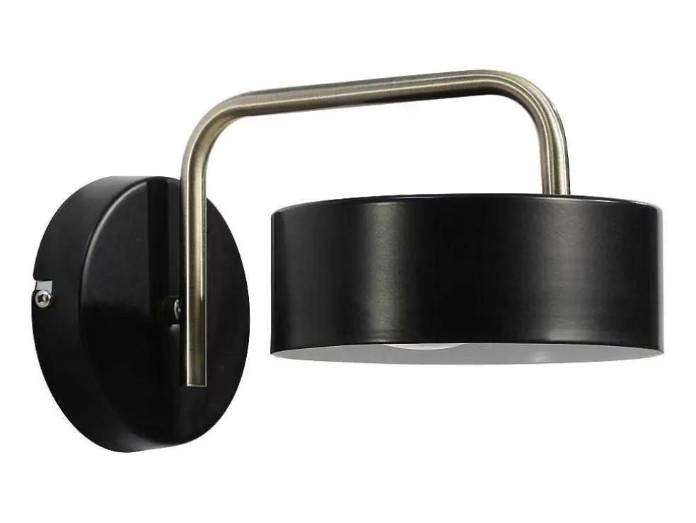 OZAIA Aplique De Parede Estilo Vintage Em Metal C24 X A14,5 Cm Preto E Dourado - Otilie* Candeeiro De Parede