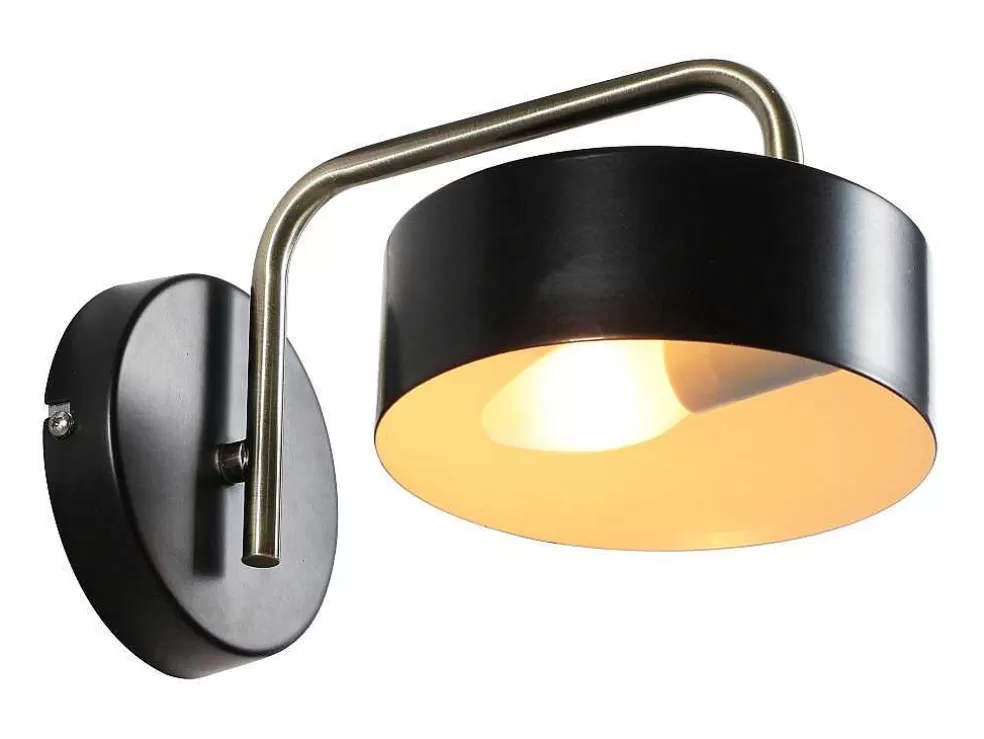 OZAIA Aplique De Parede Estilo Vintage Em Metal C24 X A14,5 Cm Preto E Dourado - Otilie* Candeeiro De Parede