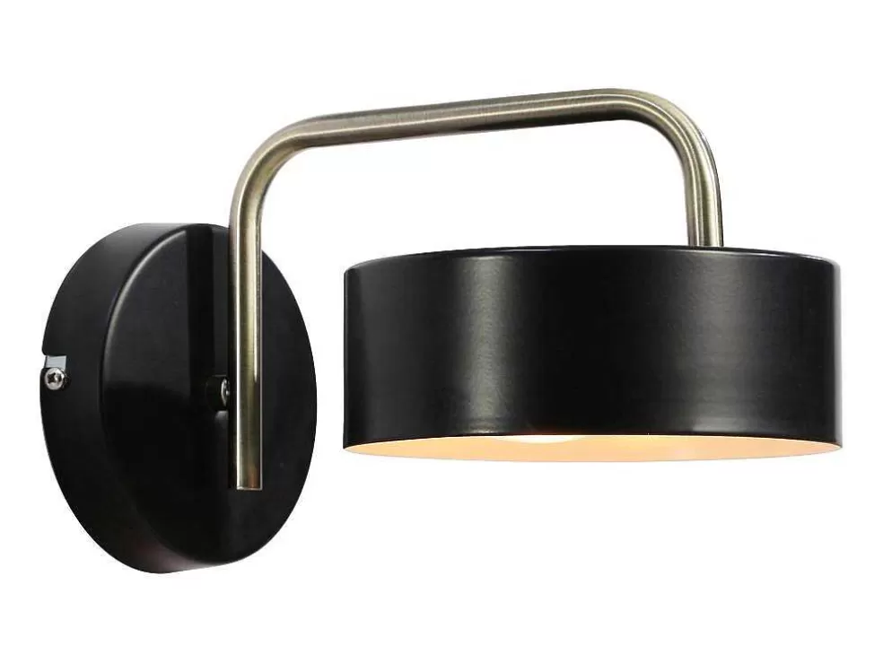 OZAIA Aplique De Parede Estilo Vintage Em Metal C24 X A14,5 Cm Preto E Dourado - Otilie* Candeeiro De Parede
