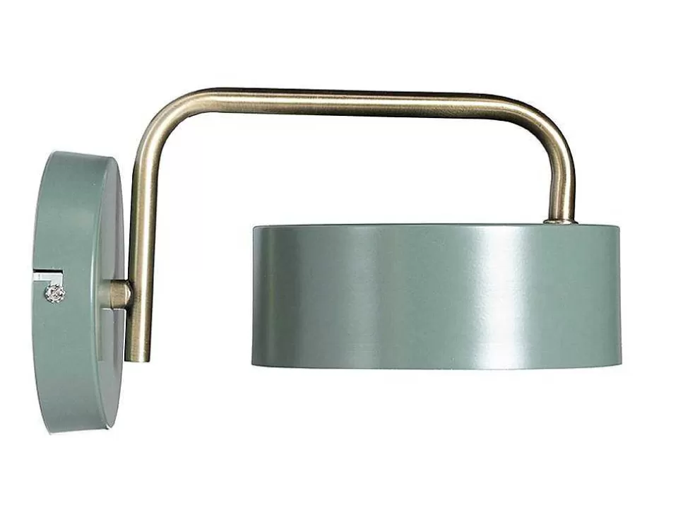 OZAIA Aplique De Parede Estilo Vintage Otilie - Metal - 24 X 16 X 14,5 Cm - Verde Azeitona E Dourado* Candeeiro De Parede